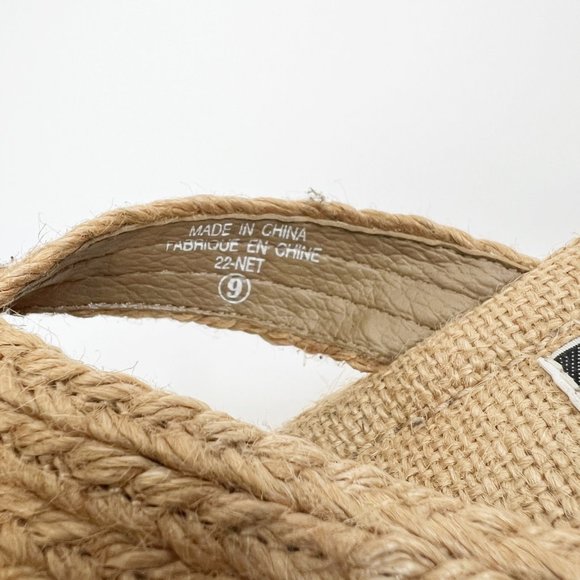 Vintage Rattan Woven Platform Heel Sandal Squared Toe Beach Summer 90s Y2K 2000s - Picture 4 of 7